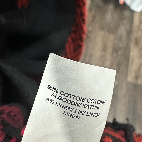 Lucky Brand Aztec Open Front Womens Medium Long Sleeve Cardigan Sweater Linen - Picture 6 of 6